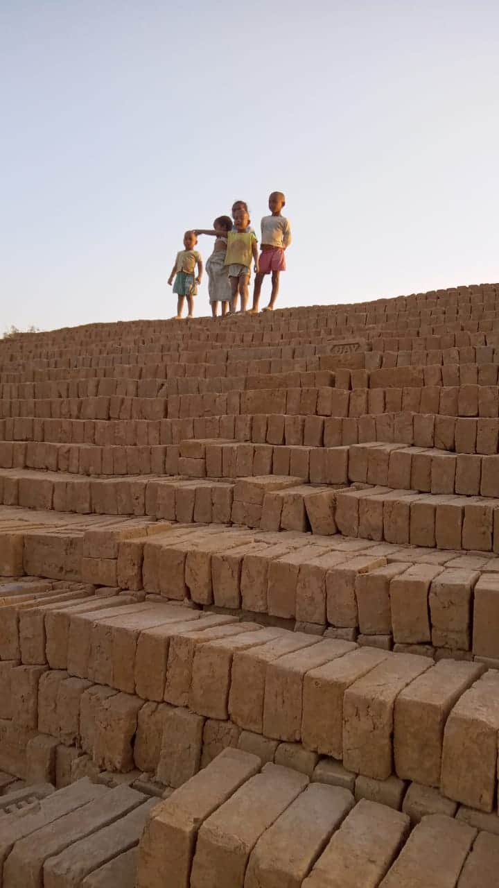 Children in brick making